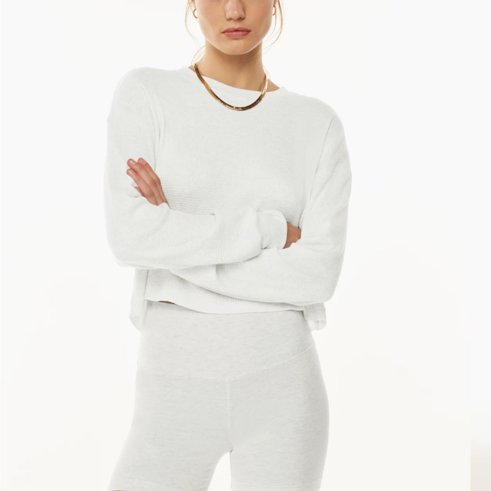 Aritzia TNA Waffle Crew Boxy Longsleeve